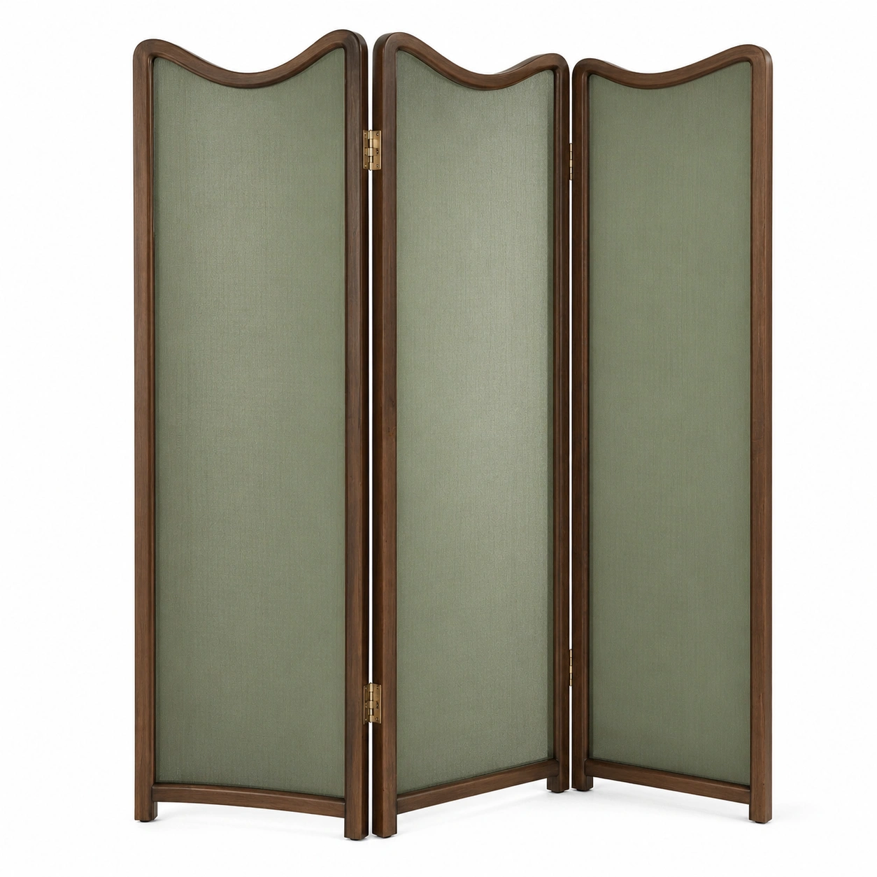 Biombo separador de ambientes de 3 paneles dise?o ondulado verde oliva 118 × 180 cm-timberlyfe